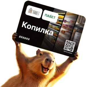 Капибара с картой Копилка